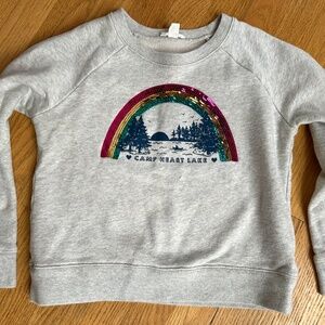 Kids J. Crew Crewcuts Pullover Sweatshirt Sequins Medium Girls Grey